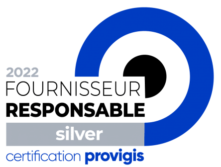 Logo de la certification Provigis Fournisseur responsable 2022, niveau silver